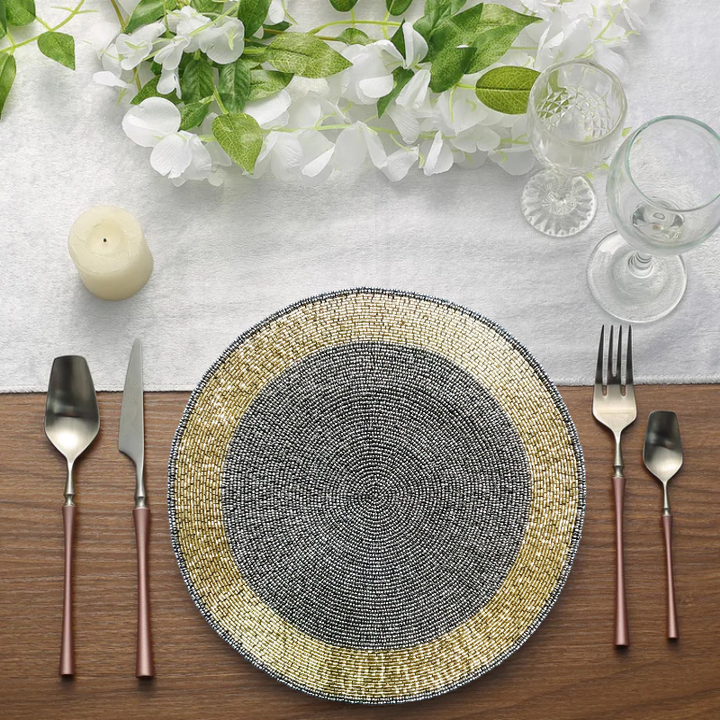 Black & Gold Table Mat Size 14 Inches