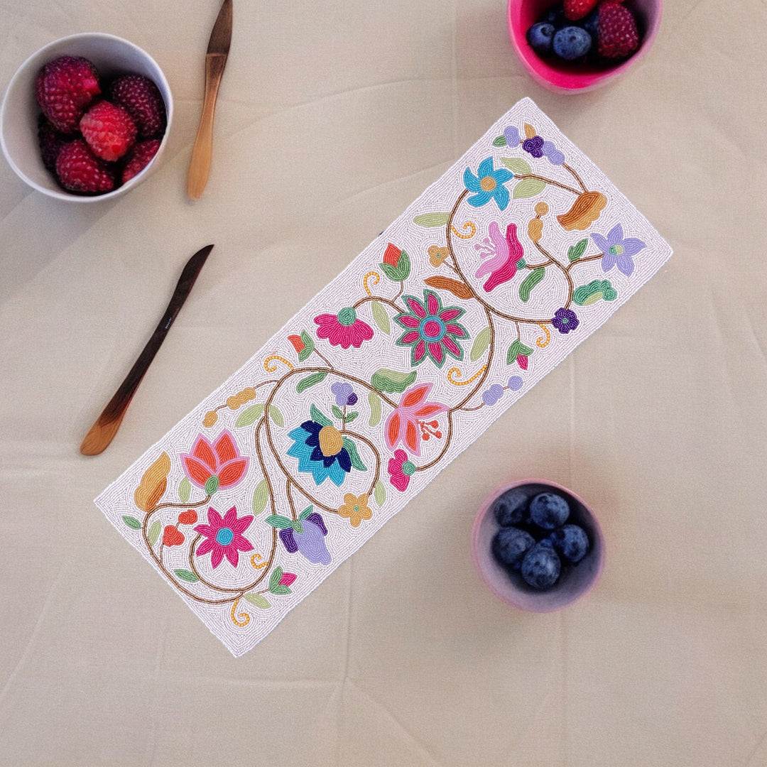 Handicrafts Beaded Table Runner 13x36” – Elegant Home Decor RTFACTS