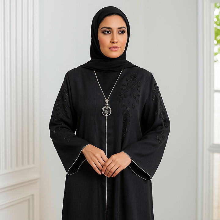 RTFACTS Islamic Abaya – Premium Front Handwork Beads Dress