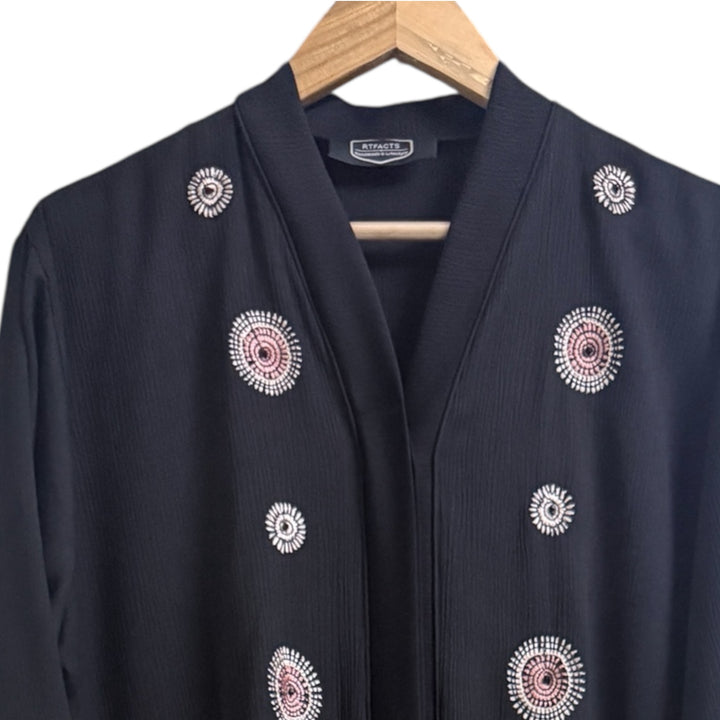 RTFACTS Premium Abaya – Designer Front Handwork Beads