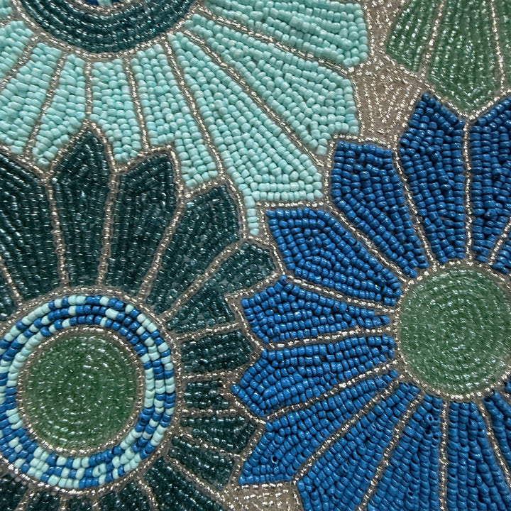 Decorative Beaded Runner with Sunflowers – Handmade Centerpiece for Living & Dining