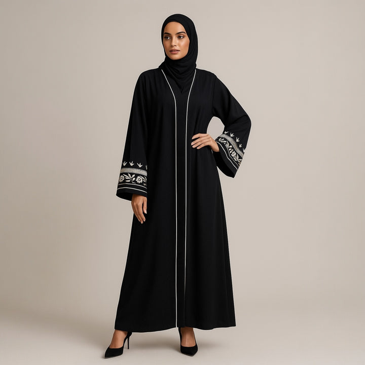 RTFACTS Luxury Abaya with Handwork Sleeves – Premium Beads & for Women