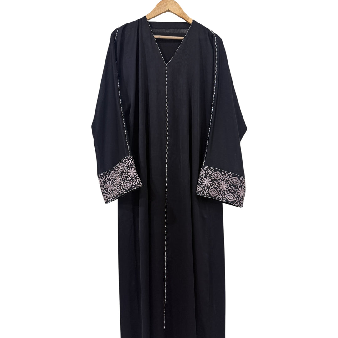 RTFACTS Classic Abaya – Front Hand Embroidered Modest Gown