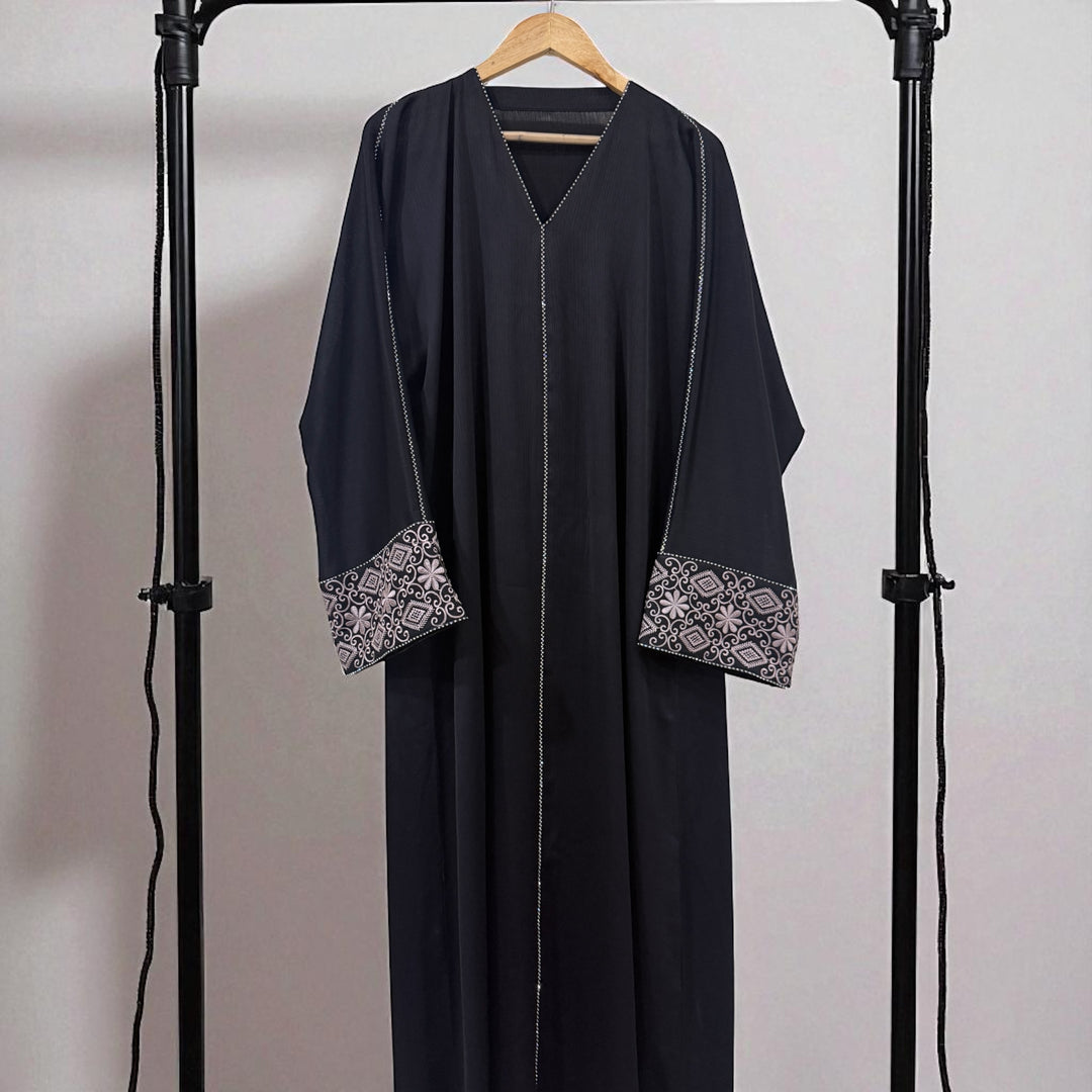 RTFACTS Classic Abaya – Front Hand Embroidered Modest Gown