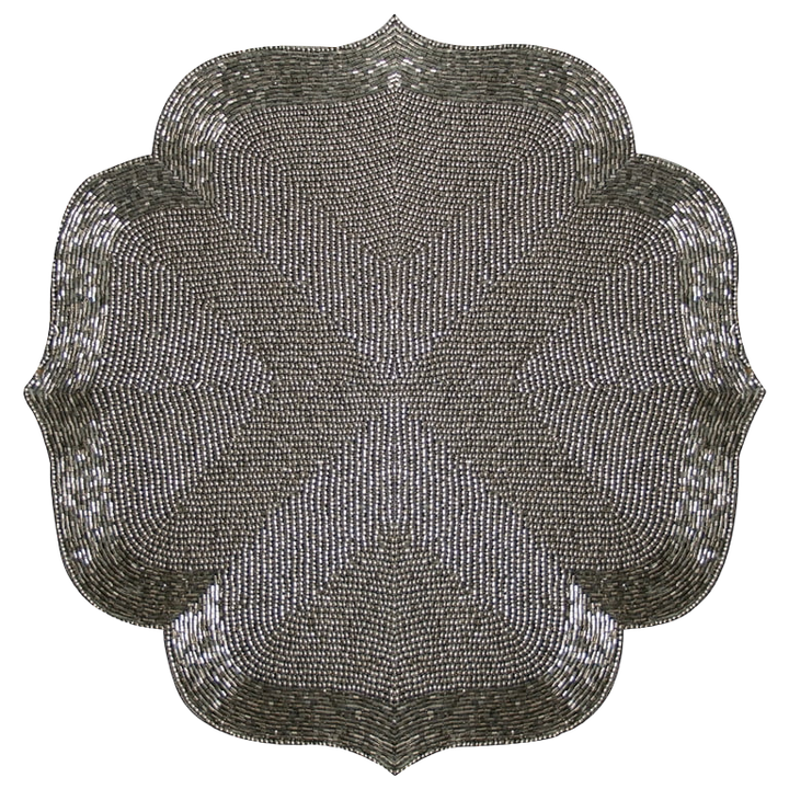 Mercury Beaded Placemat 13” – Handmade Table Decor