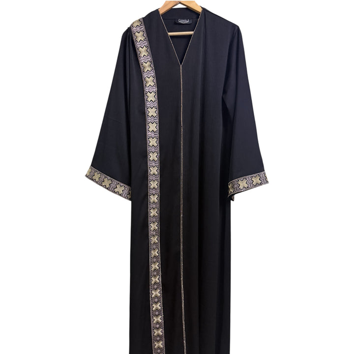 Hand embroidery Front open abaya
