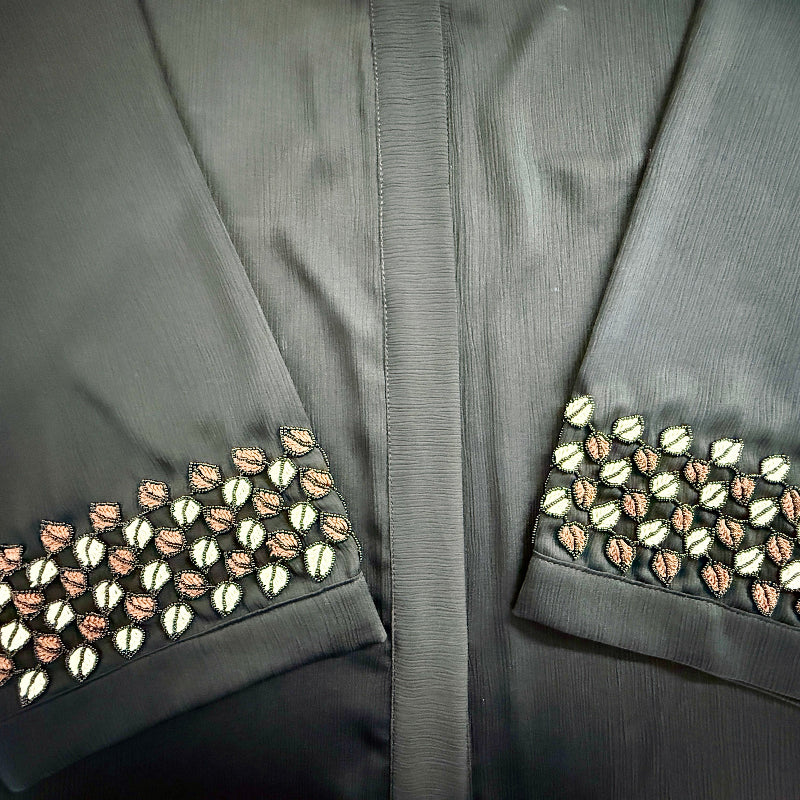 Imported Zoom Fabric Abaya with Handwork Sleeves – RTFACTS