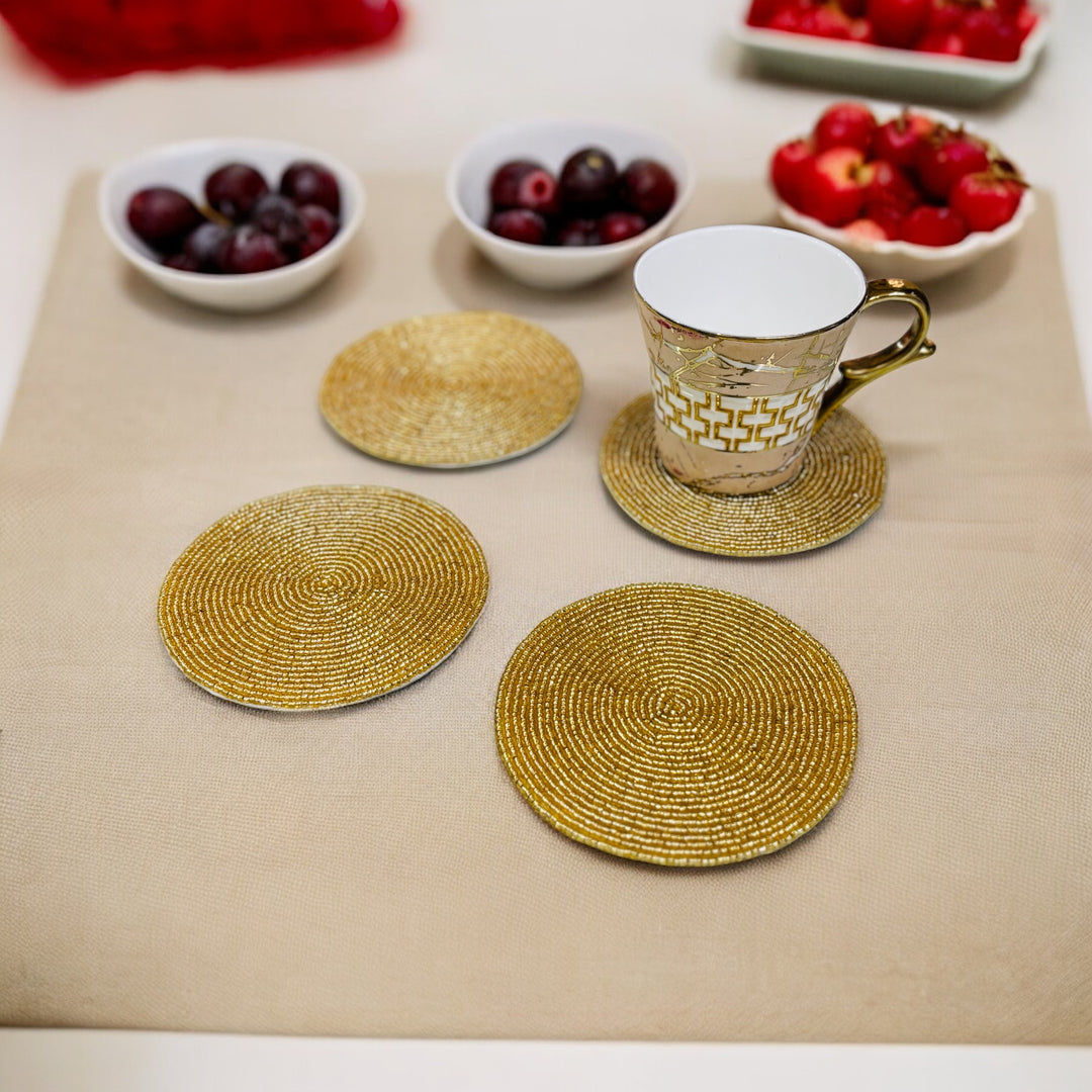 Handmade gold coaster