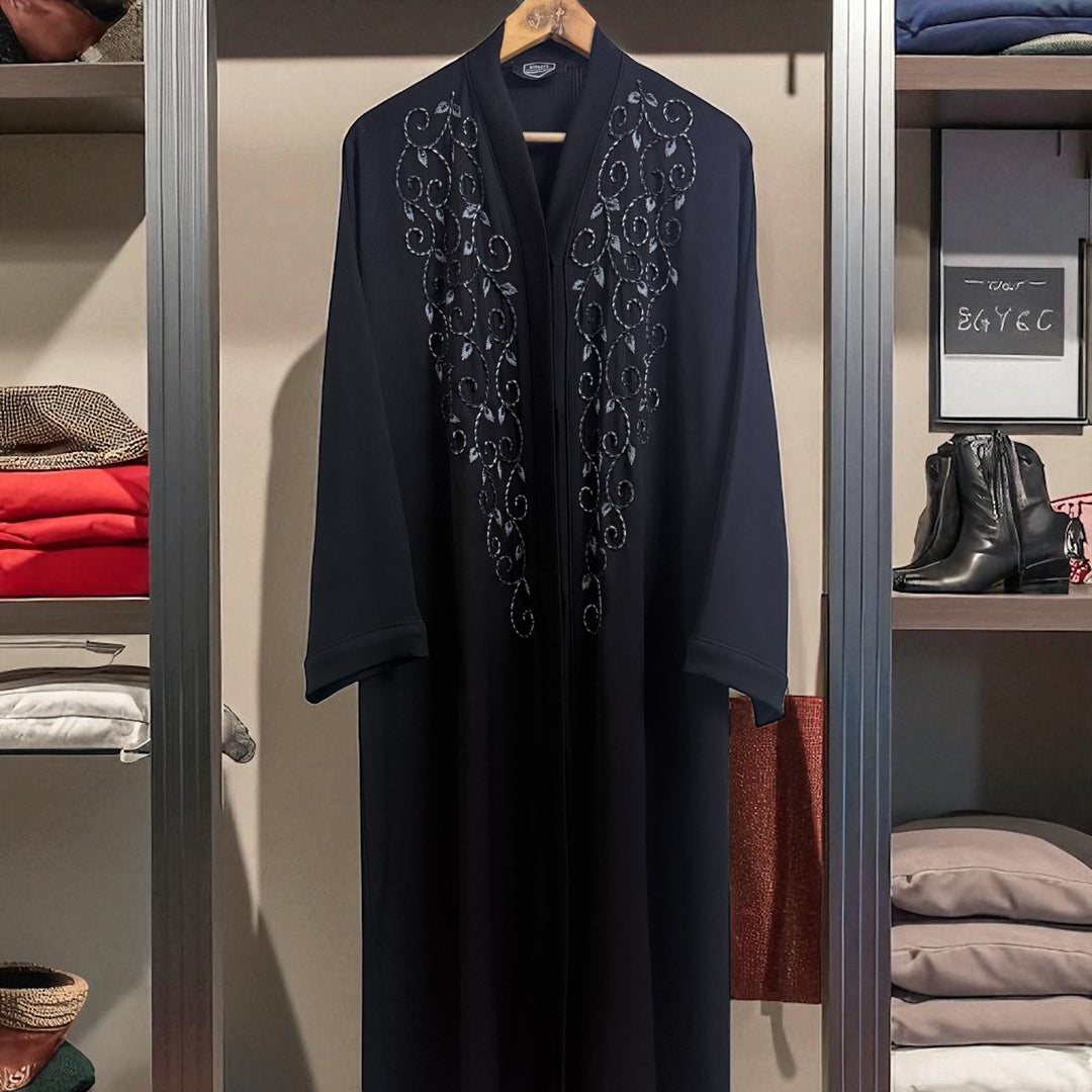 Premium Front Open Abaya with Handwork Detailing – Party & Casual Modest Fashion