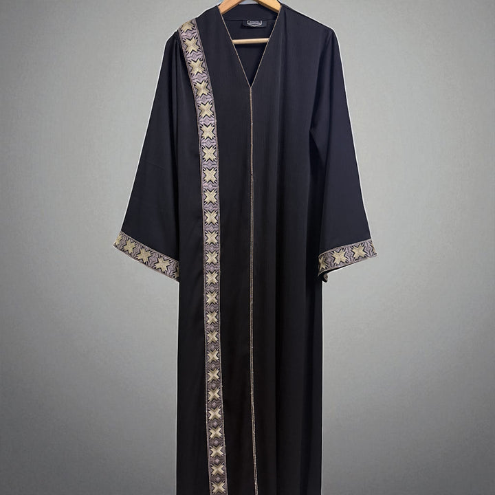 Hand embroidery Front open abaya