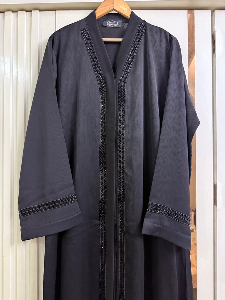 RTFACTS Modern Abaya – Elegant Front Handwork Beads Design