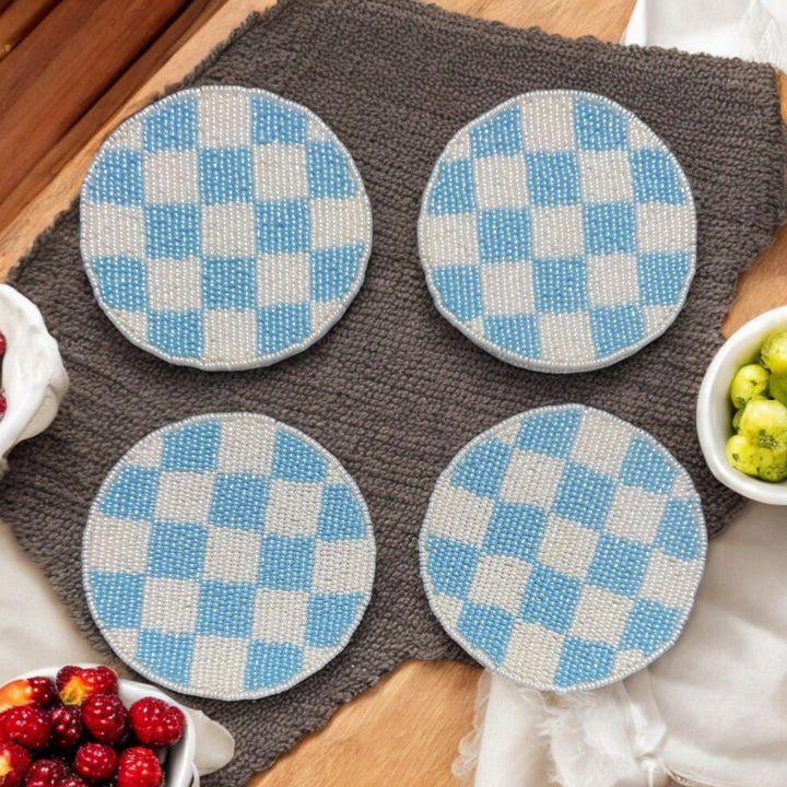 checkered table coasters
