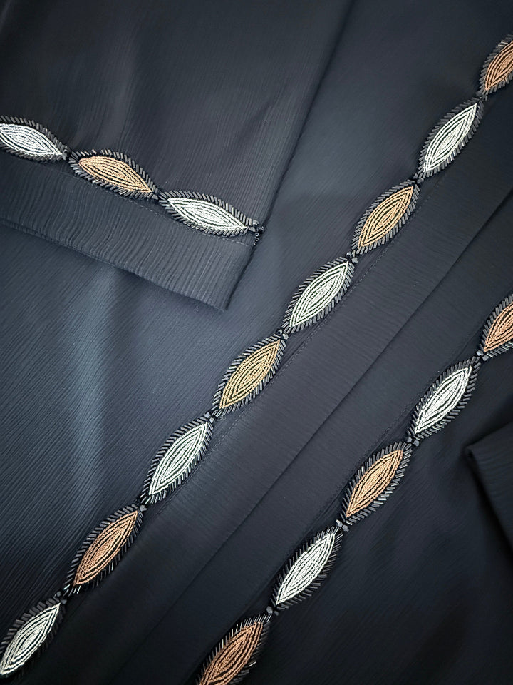 Front Open Hand Embroidered Abaya – Modest Luxury Wear | RTFACTS