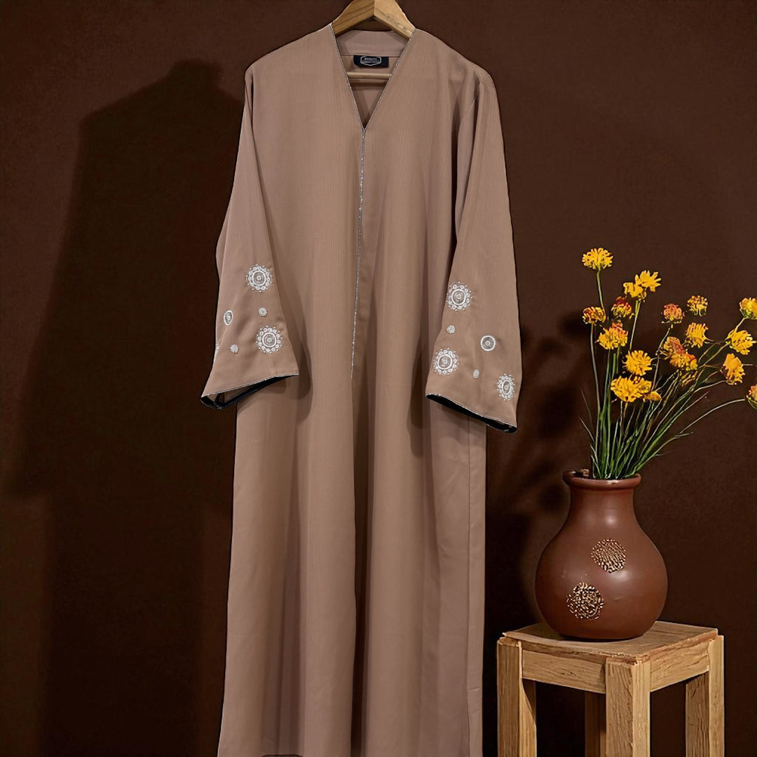 RTFACTS Women’s Handwork Sleeve Abaya – Elegant Beaded Islamic Wear