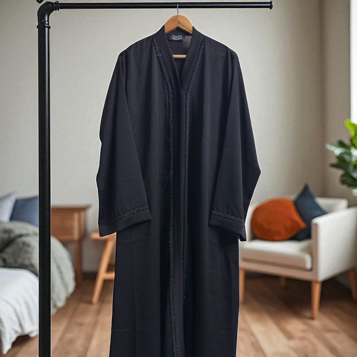 RTFACTS Women’s Modest Abaya – Beaded Front Hand Embroidery