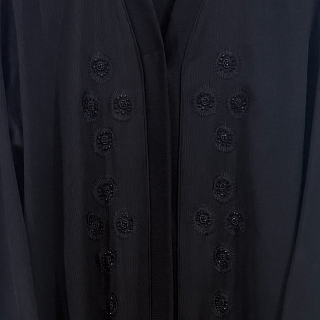 RTFACTS Abaya – Beaded & Embroidered Front Handwork