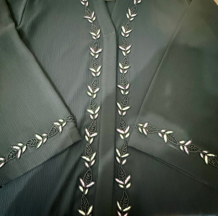 RTFACTS Women’s Abaya – Front Handwork Beaded Modest Dress