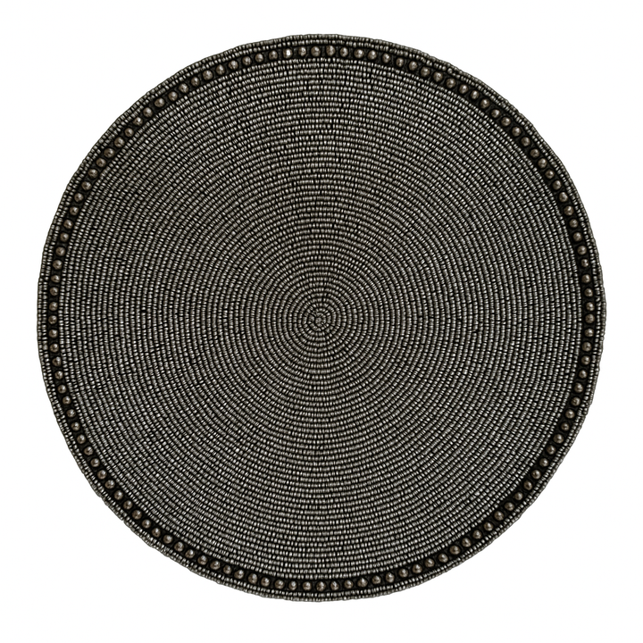 Handmade Black Pearl Beaded Placemat – Elegant Table Décor