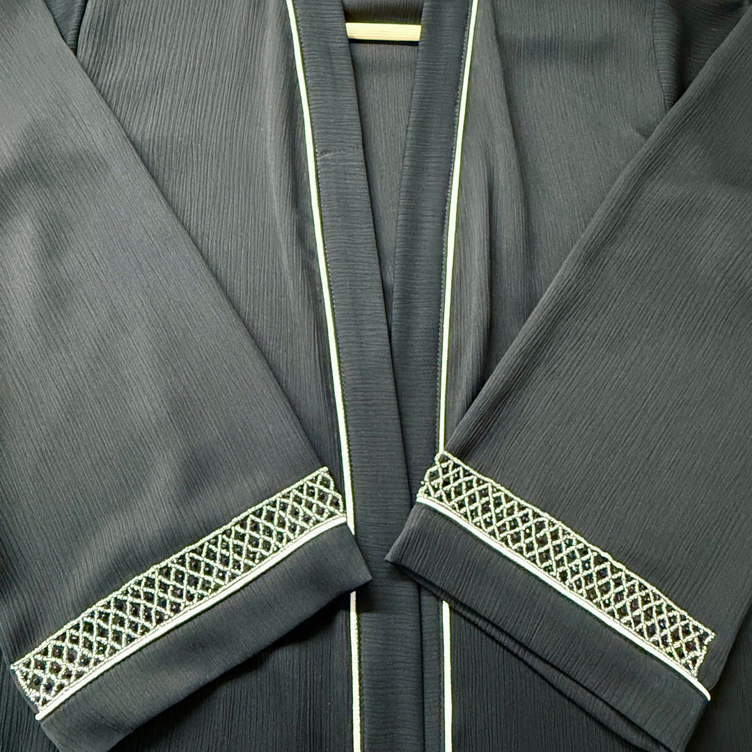 Sleeve Work Abaya with Hand Embroidery – RTFACTS Islamic Modest Wear