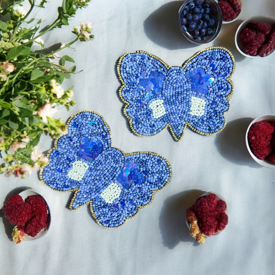 Butterfly Beaded Coaster Size 6x4 Inches