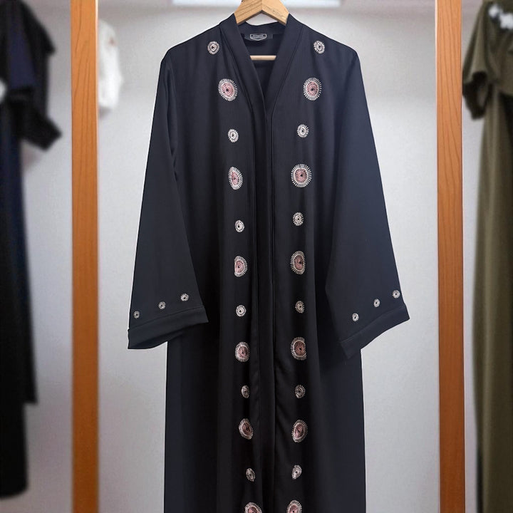 RTFACTS Premium Abaya – Designer Front Handwork Beads