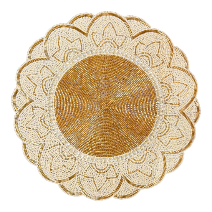 Beaded placemat for festive decor