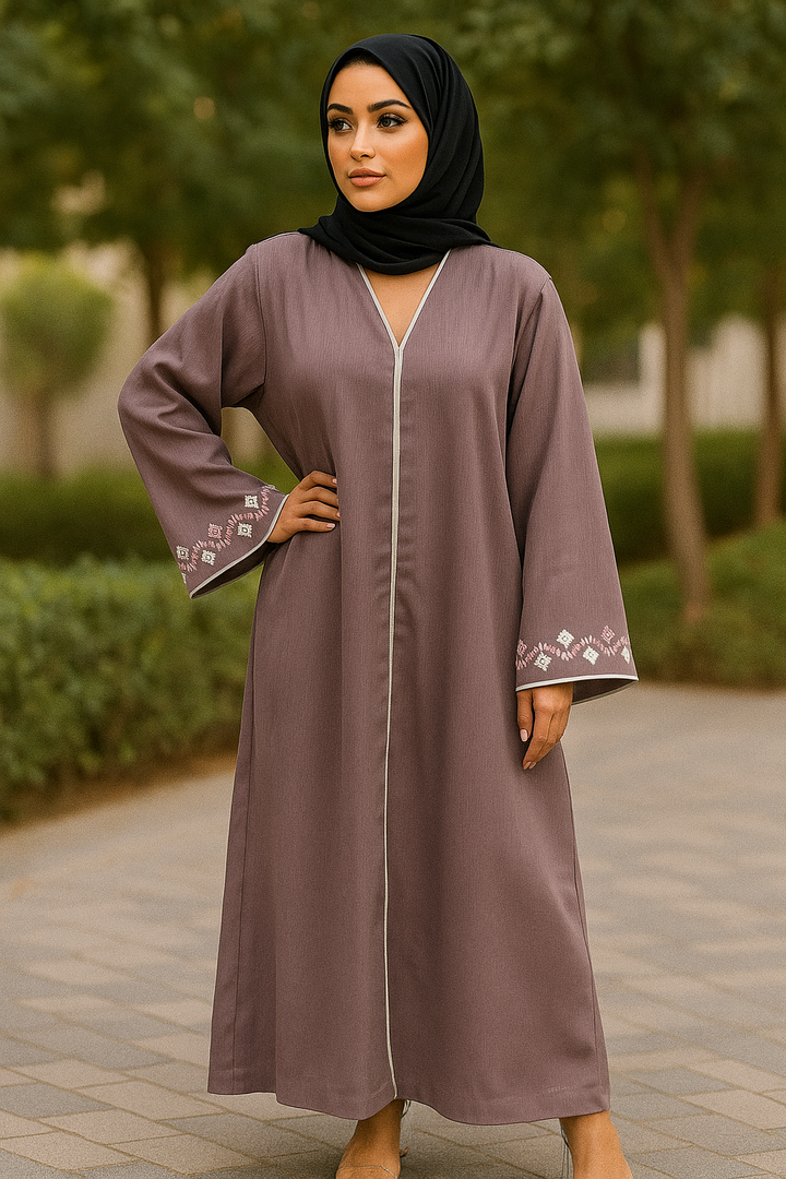 RTFACTS Party Wear Abaya – Front Beaded Handwork Design
