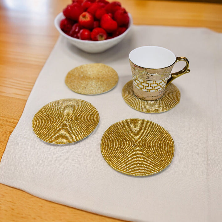 Handmade gold coaster