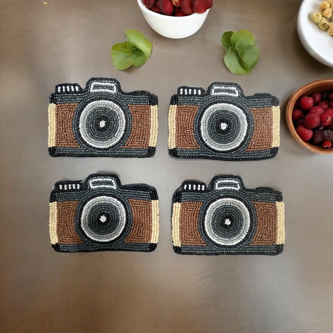 Camera beaded coaster