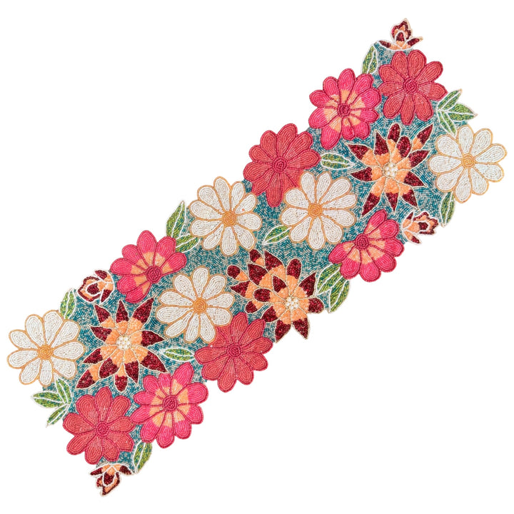 Handcrafted Multicolor Bead Runner for Dining Table