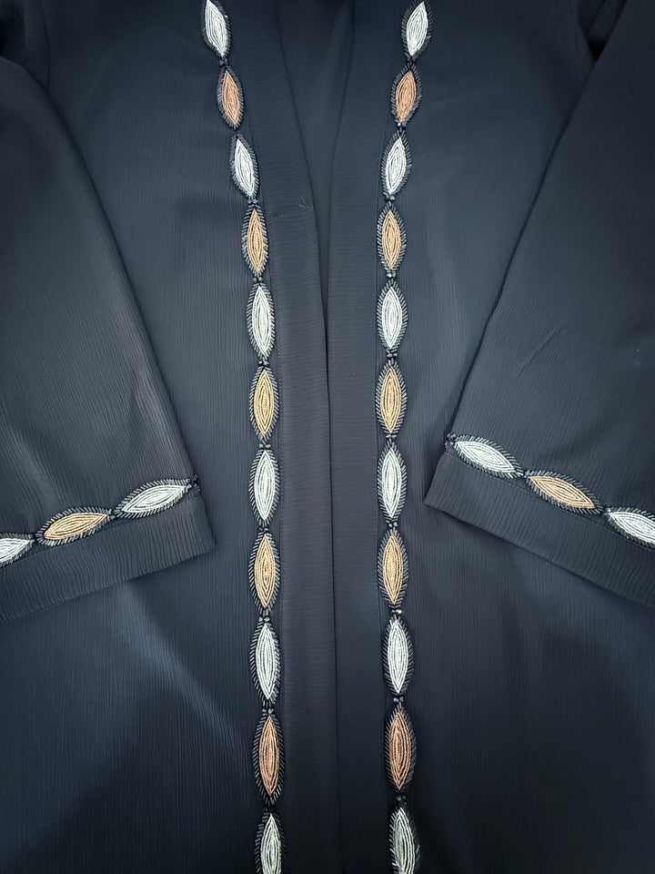 Front Open Hand Embroidered Abaya – Modest Luxury Wear | RTFACTS