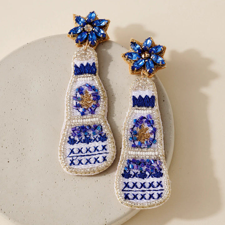 Tequila Bottle Seed Bead Earrings