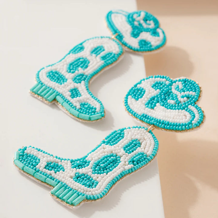 Cowboy Boots Bead Earrings