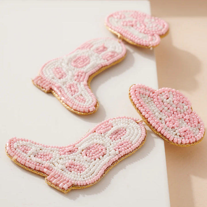 Cowboy Boots Bead Earrings