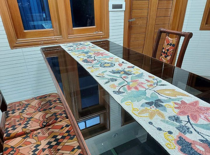 Handicrafts Beaded Table Runner 13x36” – Elegant Home Decor RTFACTS