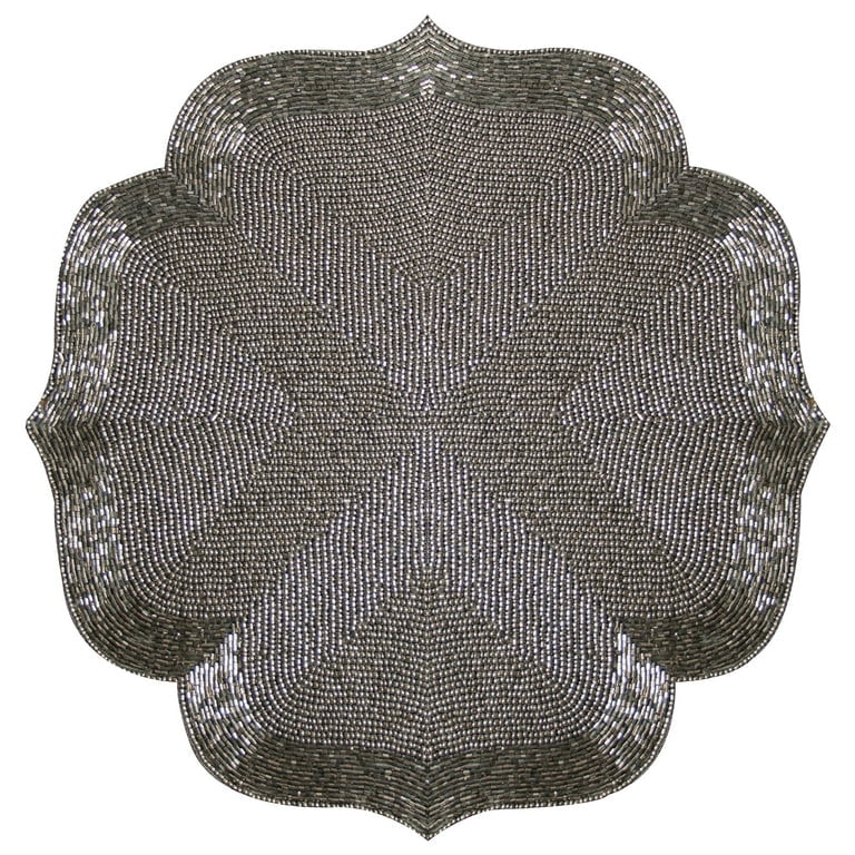 Golden Beaded Placemat – 13” Table Accent