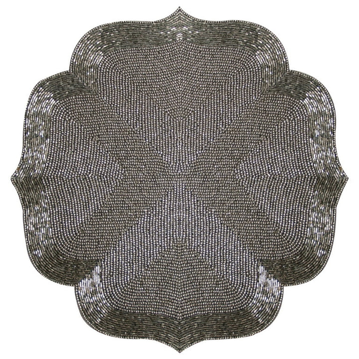 Golden Beaded Placemat – 13” Table Accent