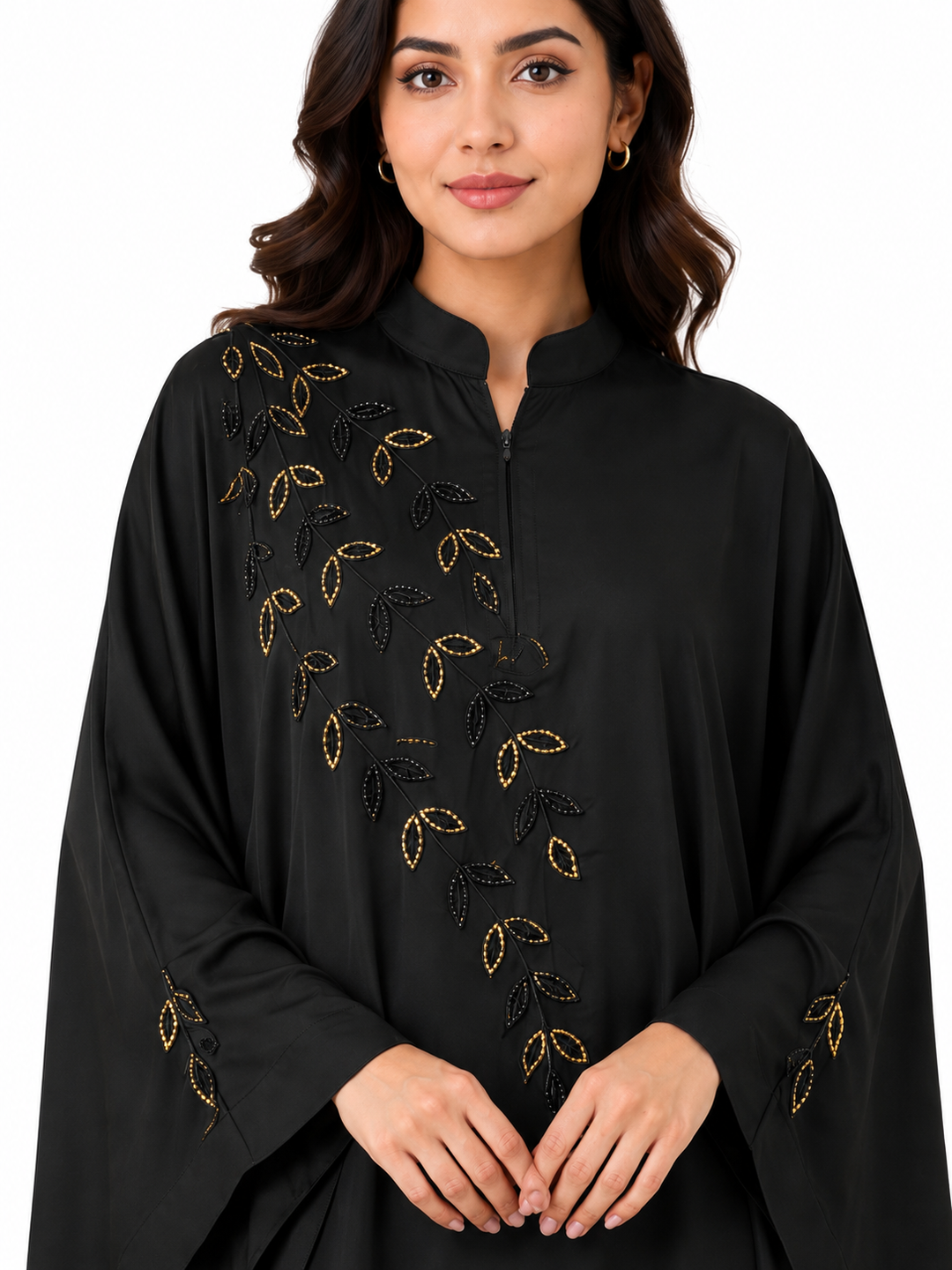 Elegant Black Handwork Kaftan Abaya for Women | Premium Firdous Fabric | Modest Party Wear