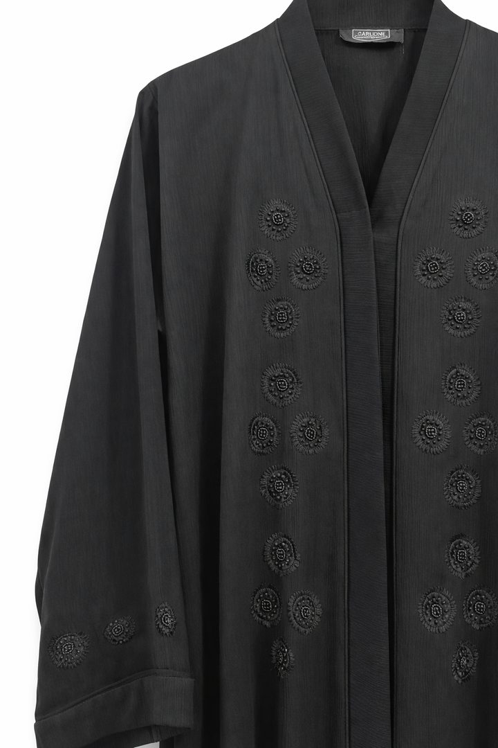 Women Elegant Front Open Abaya | Black Modest Wear | Soft Zoom Fabric | Festive Wear