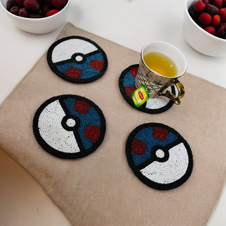 Pokemon Beaded Coaster Size:-4 Inches Set of 4