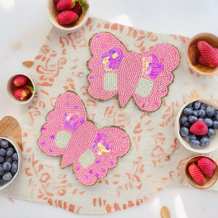 Handcrafted Beaded Butterfly Coaster for Dining & Coffee Table