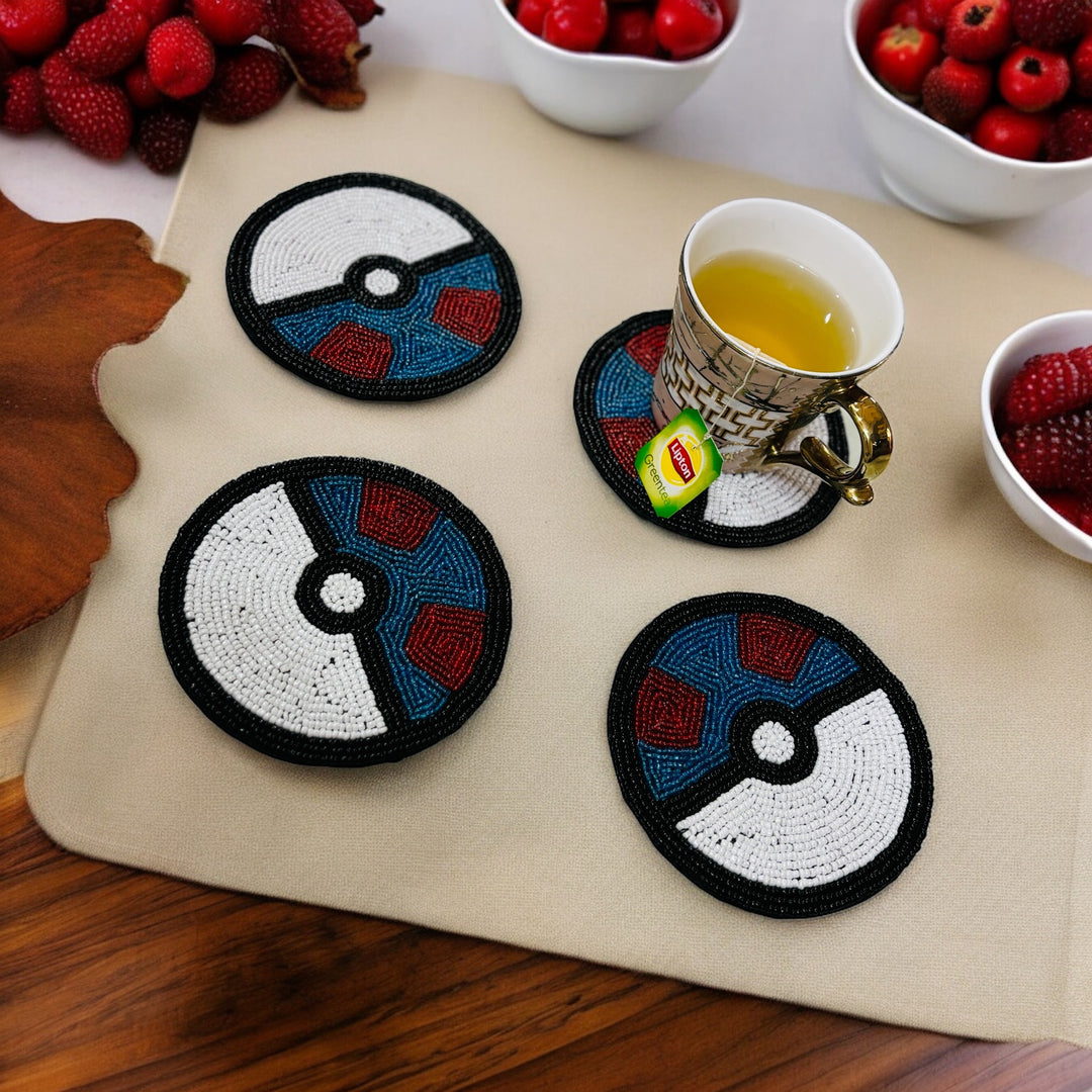 Pokemon Beaded Coaster Size:-4 Inches Set of 4