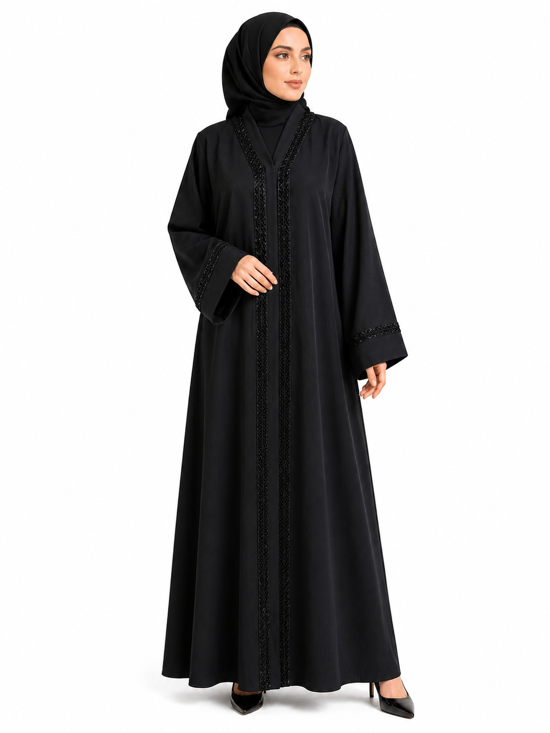 Elegant Beaded Handwork Abaya