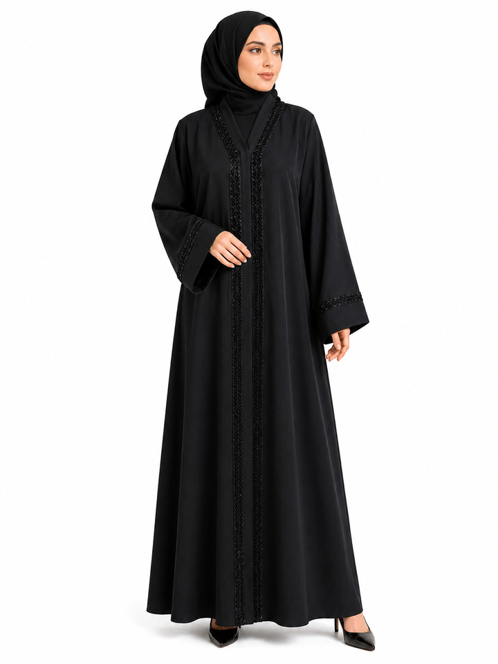 Elegant Beaded Handwork Abaya