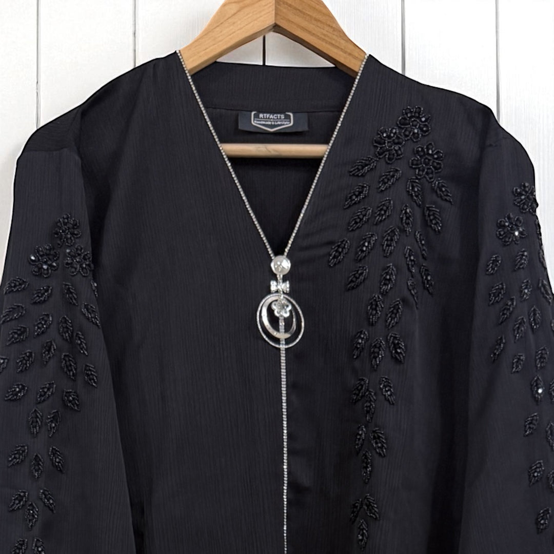 RTFACTS Islamic Abaya – Premium Front Handwork Beads Dress