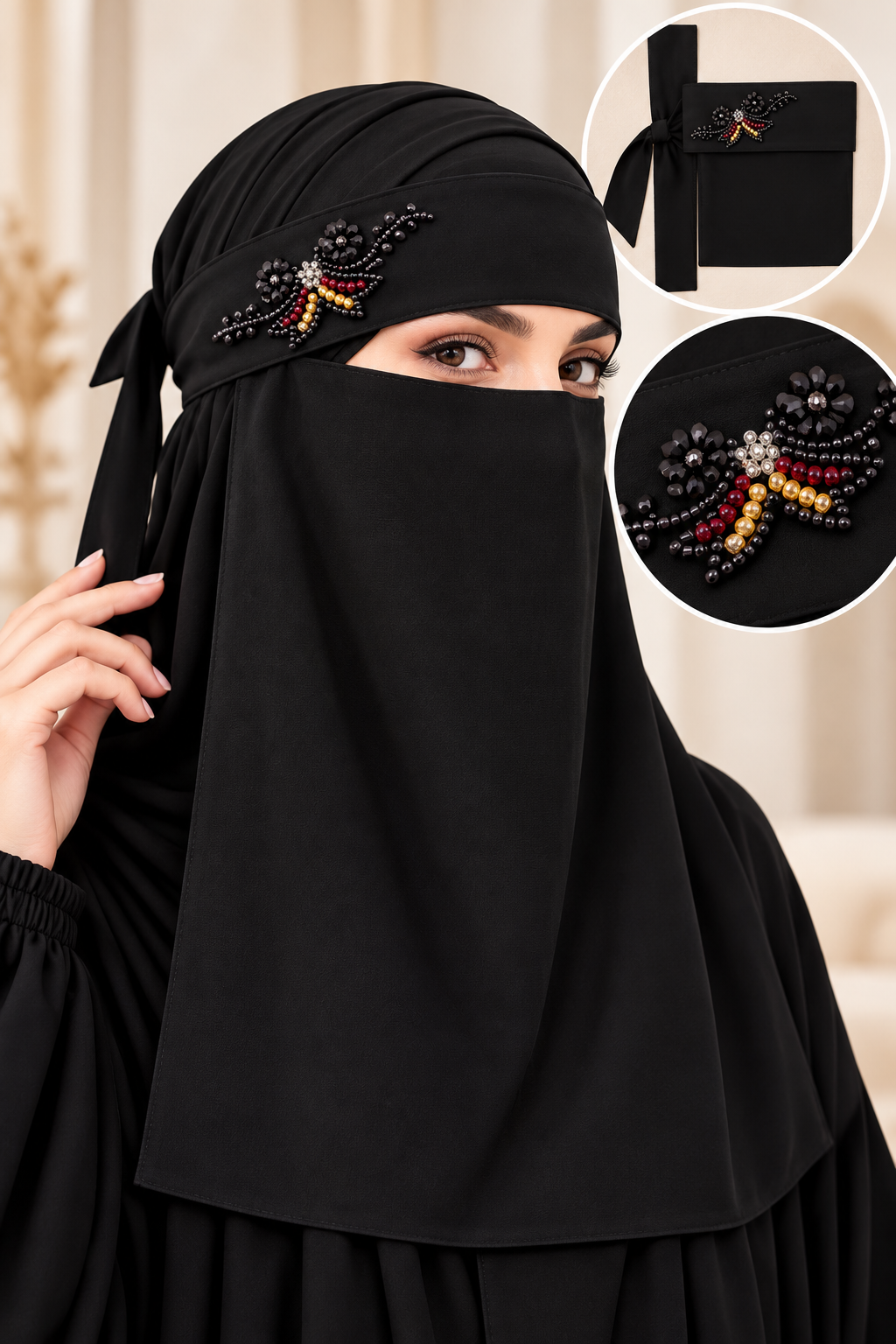 Women’s Premium Naqab | Full Face Covering Islamic Hijab