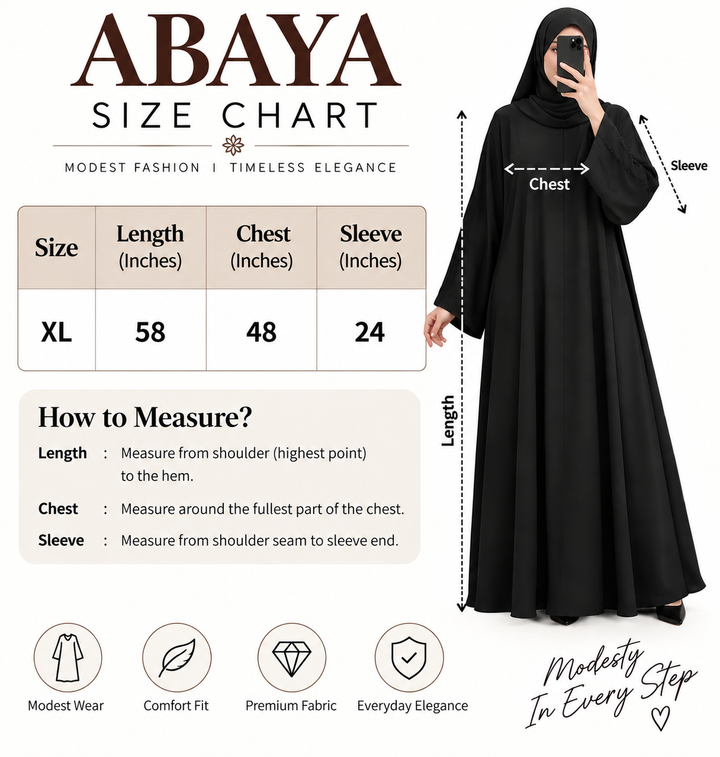 Black Handwork Tissue Embroidered Abaya | Elegant Floral Design