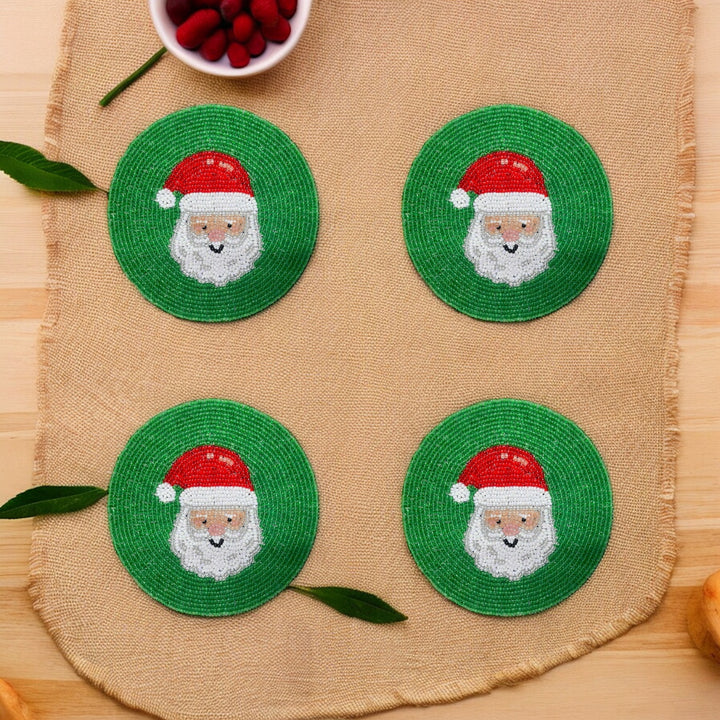 Christmas Beaded tea Coaster Set of 4