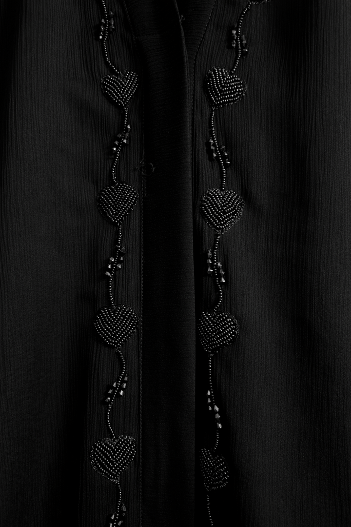 Luxury Bridal Front Open Abaya with Heavy Zardosi Handwork