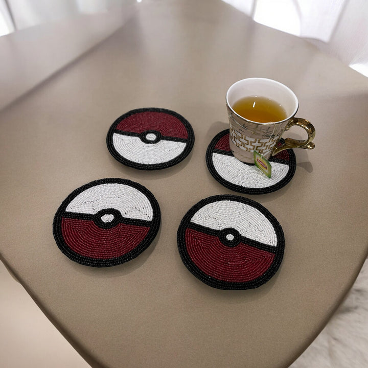 Pokemon Beaded Coaster Size:-4 Inches Set of 4